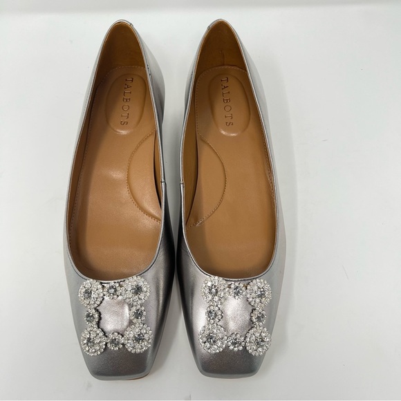 Talbots Silver Embellished Flats - Picture 5 of 9